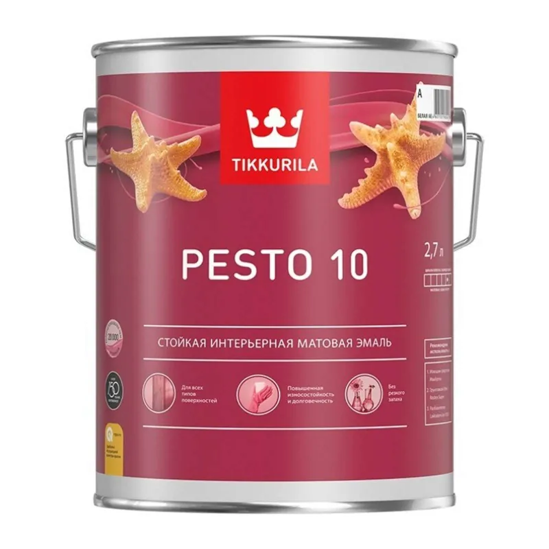 Эмаль алкидная универсальная Tikkurila Pesto 10 (база C) матовая 2,7л_1