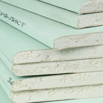 Изображение товара Гипсокартон Кнауф 12,5х1200х2500 мм влагоогнестойкий Изображение товара Гипсокартон Кнауф 12,5х1200х2500 мм влагоогнестойкий