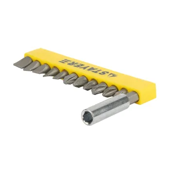 Изображение товара Набор бит с магнитным адаптером 12 предметов Stayer профессиональный Изображение товара Набор бит с магнитным адаптером 12 предметов Stayer профессиональный