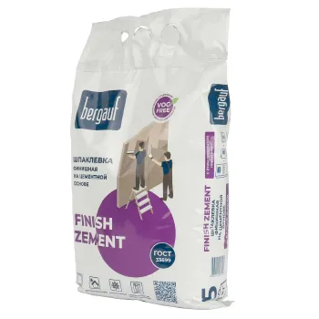 Изображение товара Цементная финишная шпаклевка Bergauf Finish Zement 5 кг для внутренних и наружных работ Изображение товара Цементная финишная шпаклевка Bergauf Finish Zement 5 кг для внутренних и наружных работ
