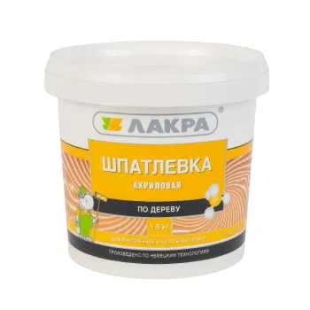 Изображение товара Шпаклевка акриловая по дереву Лакра белая 1,5 кг для внутренних и наружных работ Изображение товара Шпаклевка акриловая по дереву Лакра белая 1,5 кг для внутренних и наружных работ