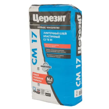 Изображение товара Клей для плитки Церезит СМ 17 C2TE S1 25 кг для внутренних и наружных работ Изображение товара Клей для плитки Церезит СМ 17 C2TE S1 25 кг для внутренних и наружных работ