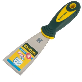 Изображение товара Малярный шпатель Kraftool 50 мм из нержавеющей стали для отделочных работ Изображение товара Малярный шпатель Kraftool 50 мм из нержавеющей стали для отделочных работ