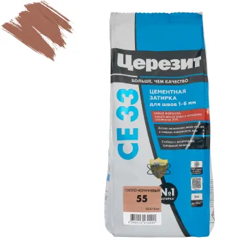 Изображение товара Цементная затирка Церезит СЕ 33 Comfort светло-коричневая 2 кг Изображение товара Цементная затирка Церезит СЕ 33 Comfort светло-коричневая 2 кг