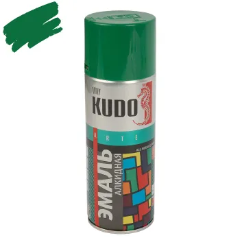 Изображение товара Эмаль аэрозольная Kudo зеленая глянцевая 0,52 л RAL 10081 для металла и дерева Изображение товара Эмаль аэрозольная Kudo зеленая глянцевая 0,52 л RAL 10081 для металла и дерева