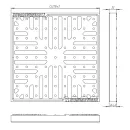Решетка водоприемная щелевая чугунная Standartpark Basic РВ-28.28 серая 280х280х23 мм_2
