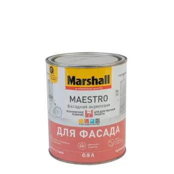 Краска фасадная Maestro глубокоматовая 0,9л Marshall