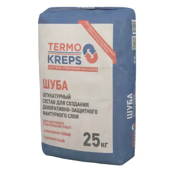 Изображение товара Штукатурка Крепс TERMOKREPS Шуба 2 мм 25 кг для внутренних и внешних работ Изображение товара Штукатурка Крепс TERMOKREPS Шуба 2 мм 25 кг для внутренних и внешних работ