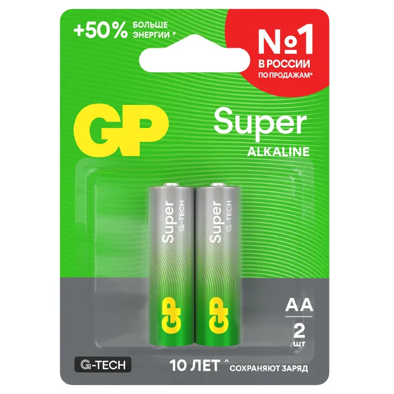 Батарейка алкалиновая LR6 АА GP Super Alkaline 2шт_1
