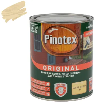 Декоративно-защитное средство для дерева Pinotex Original белое полуматовое 0,9л