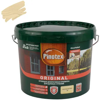 Декоративно-защитное средство для дерева Pinotex Original белое полуматовое 9л