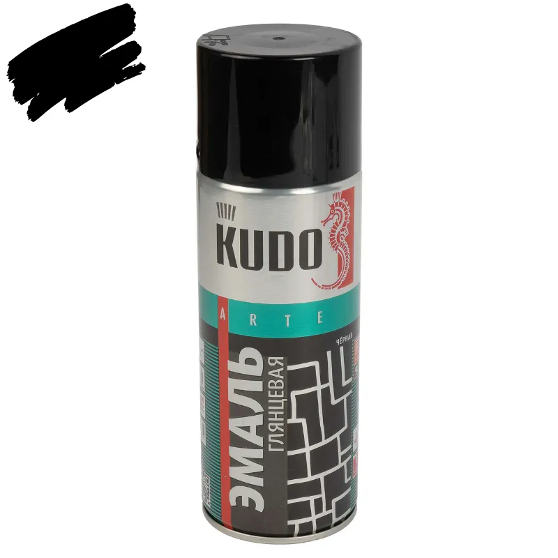 Эмаль аэрозольная Kudo черная (RAL 9005) глянцевая 0,52л_1