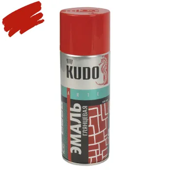 Изображение товара Эмаль аэрозольная Kudo красная глянцевая 0,52 л для металла и дерева Изображение товара Эмаль аэрозольная Kudo красная глянцевая 0,52 л для металла и дерева