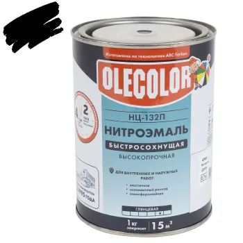 Эмаль НЦ-132 Olecolor черная глянцевая 0,7кг