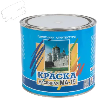 Изображение товара Масляная краска МА-15 Farbitex белая глянцевая 2,5 кг для металла и дерева Изображение товара Масляная краска МА-15 Farbitex белая глянцевая 2,5 кг для металла и дерева