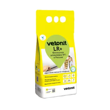 Изображение товара Шпаклевка полимерная финишная Vetonit LR+ 5 кг для внутренних работ Изображение товара Шпаклевка полимерная финишная Vetonit LR+ 5 кг для внутренних работ