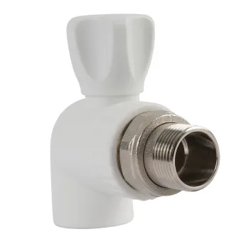 Изображение товара Кран шаровый полипропиленовый угловой RTP 25х3/4 для радиаторов Изображение товара Кран шаровый полипропиленовый угловой RTP 25х3/4 для радиаторов