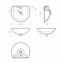 Раковина с пьедесталом 475x550мм полукруглая Аттика Sanita_5