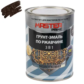 Изображение товара Грунт-эмаль по ржавчине Master Prime 3в1 коричневая глянцевая 0,9л Изображение товара Грунт-эмаль по ржавчине Master Prime 3в1 коричневая глянцевая 0,9л