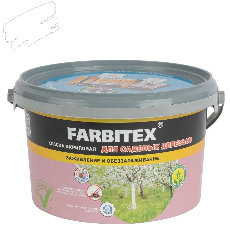 Краска для защиты деревьев FARBITEX белая 3 кг_1