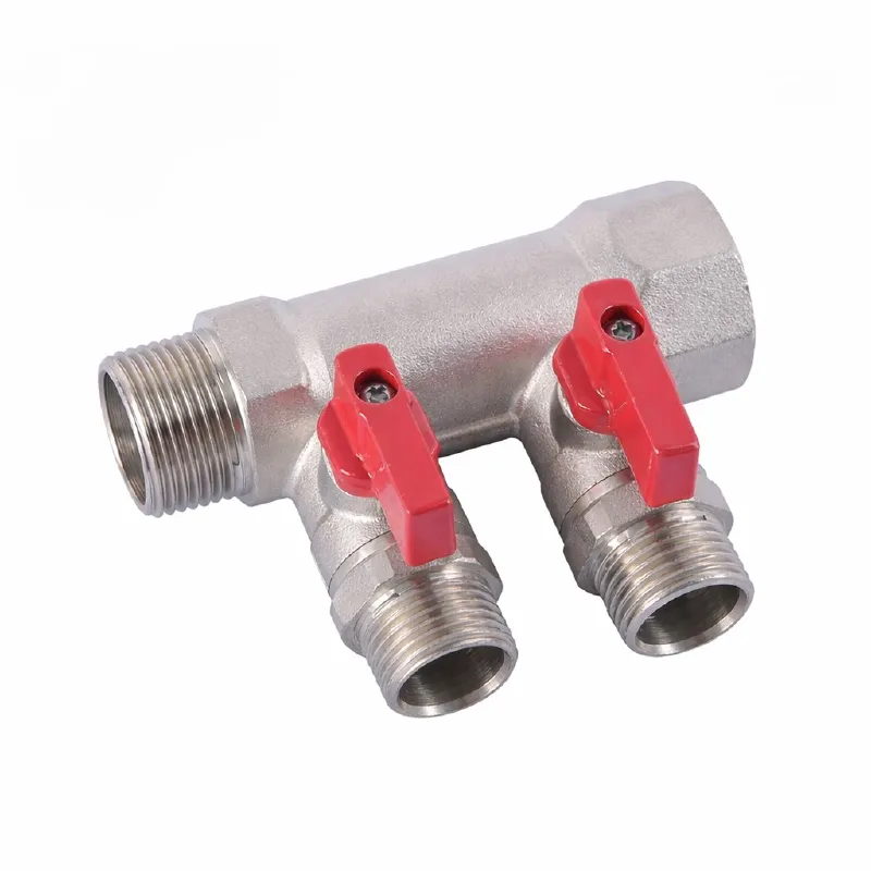 Коллектор с отсекающими кранами 1"х2вых. 1/2" НР HLV_1