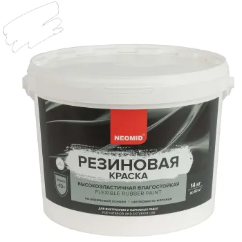 Изображение товара Резиновая краска Neomid бесцветная база С 14 кг для фасадов крыш и металлических поверхностей Изображение товара Резиновая краска Neomid бесцветная база С 14 кг для фасадов крыш и металлических поверхностей