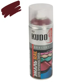 Изображение товара Эмаль аэрозольная Kudo винно-красная RAL 3005 0,52л полуматовая для металлических поверхностей Изображение товара Эмаль аэрозольная Kudo винно-красная RAL 3005 0,52л полуматовая для металлических поверхностей