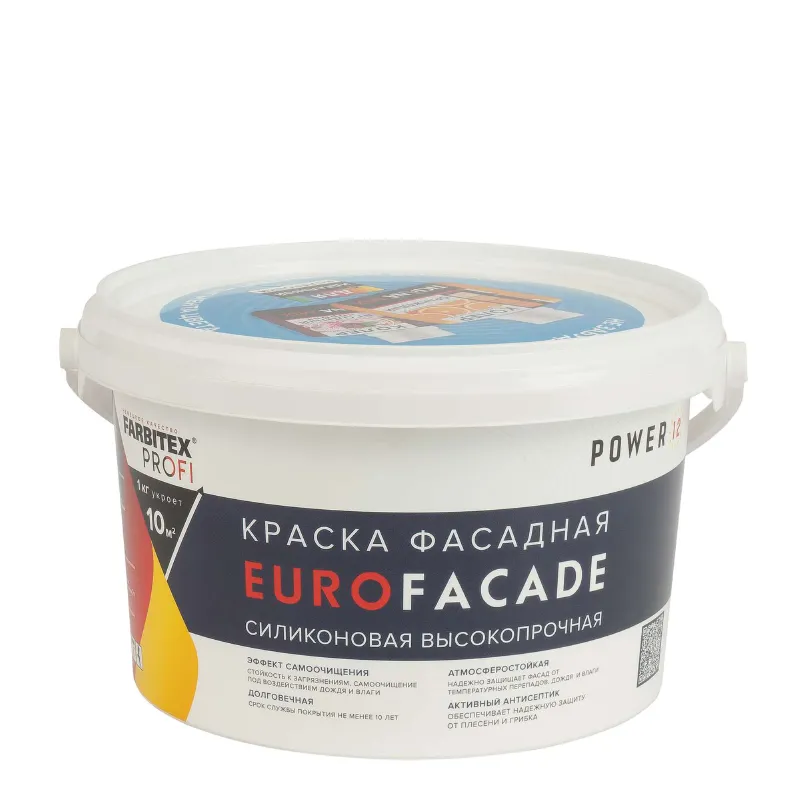 Краска фасадная EuroFacade матовая 2л Farbitex_1