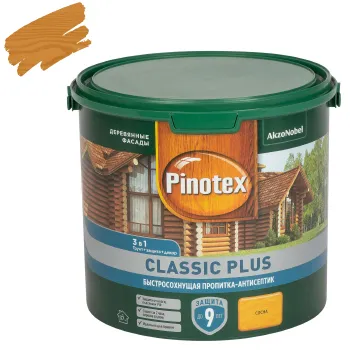 Изображение товара Декоративно-защитное средство для дерева Pinotex Classic Plus 3в1 сосна 2,5л полуматое Изображение товара Декоративно-защитное средство для дерева Pinotex Classic Plus 3в1 сосна 2,5л полуматое