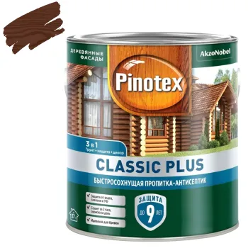 Изображение товара Декоративно-защитное средство для дерева Pinotex Classic Plus 3 в 1 2.5л Тиковое полуматое покрытие Изображение товара Декоративно-защитное средство для дерева Pinotex Classic Plus 3 в 1 2.5л Тиковое полуматое покрытие