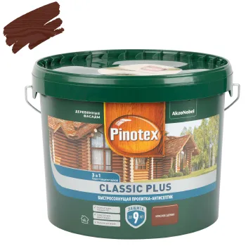 Декоративно-защитное средство для дерева 3в1 Pinotex Classic Plus красное дерево полуматовое 9л