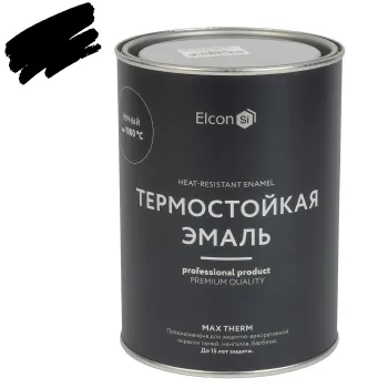 Эмаль термостойкая Elcon черная (до +1000°С) матовая 0,8кг