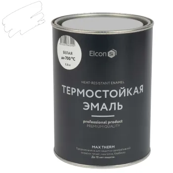 Изображение товара Термостойкая эмаль Elcon Max Therm белая матовая +700°С для металлоконструкций Изображение товара Термостойкая эмаль Elcon Max Therm белая матовая +700°С для металлоконструкций