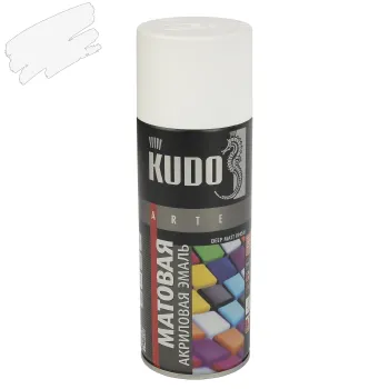 Изображение товара Эмаль аэрозольная акриловая Kudo белая (RAL 9003) матовая 0,52л Изображение товара Эмаль аэрозольная акриловая Kudo белая (RAL 9003) матовая 0,52л