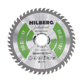 Изображение товара Диск пильный по дереву Hilberg 190х48T-30/20 Изображение товара Диск пильный по дереву Hilberg 190х48T-30/20