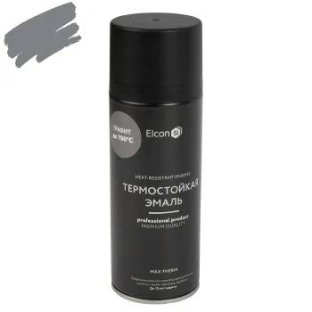 Изображение товара Эмаль аэрозольная термостойкая Elcon графит матовая 0,52л для металлических поверхностей Изображение товара Эмаль аэрозольная термостойкая Elcon графит матовая 0,52л для металлических поверхностей