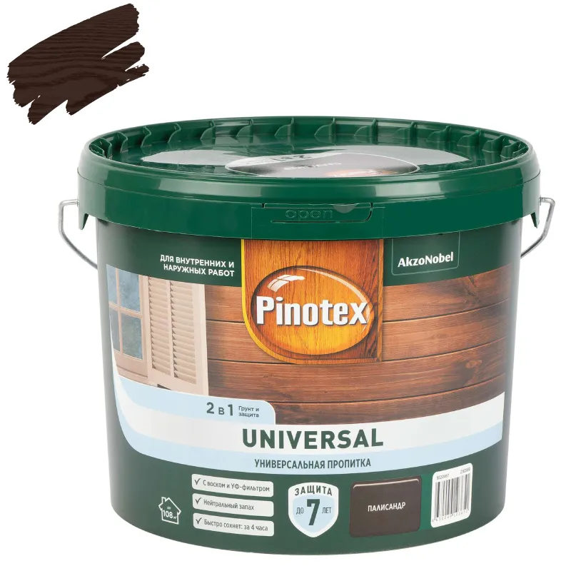 Пропитка 2в1 Pinotex Universal палисандр полуматовая 9л_1