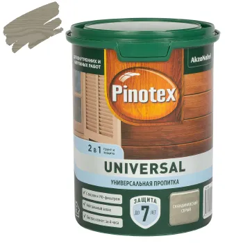 Изображение товара Пропитка Pinotex Universal 2 в 1 для древесины 0,9л серый Изображение товара Пропитка Pinotex Universal 2 в 1 для древесины 0,9л серый