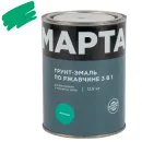 Грунт-эмаль по ржавчине 3в1 Марта зеленая глянцевая 0,9кг_1