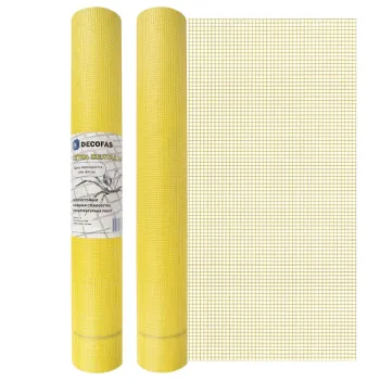 Изображение товара Фасадная стеклотканевая сетка Decofas 145 г/м² 1х50 м желтая BauTex Изображение товара Фасадная стеклотканевая сетка Decofas 145 г/м² 1х50 м желтая BauTex