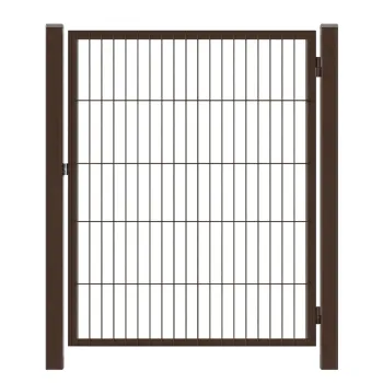 Калитка для 3D забора 1х1,5м с проушинами и петлями (RAL 8017) коричневая