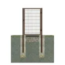Калитка для 3D забора 1х1,5м с проушинами и петлями (RAL 8017) коричневая_3