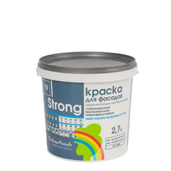 Краска фасадная Strong, глубокоматовая 2,7л Радуга