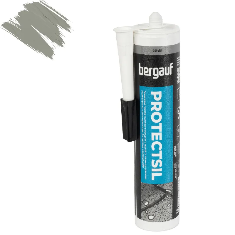 Затирка силиконовая Bergauf Protectsil серая 280мл_1