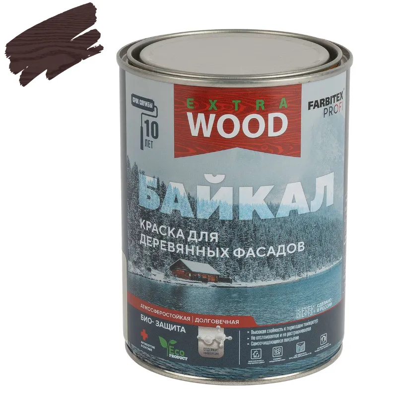 Краска для деревянных фасадов FARBITEX Байкал сибирский кедр 0,75 л_1