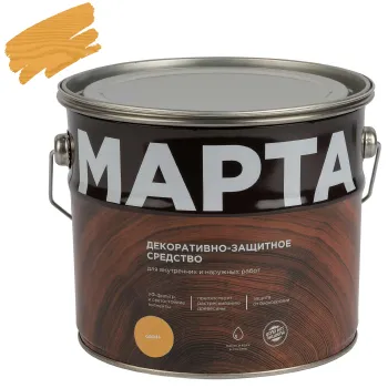 Декоративно-защитное средство для дерева с маслом и воском Марта сосна полуглянцевое 2,7л