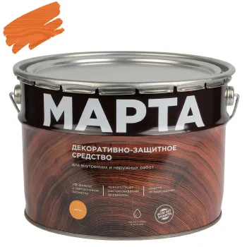Изображение товара Декоративно-защитное средство для дерева Марта орегон 9л полуглянцевое масло-восковое Изображение товара Декоративно-защитное средство для дерева Марта орегон 9л полуглянцевое масло-восковое