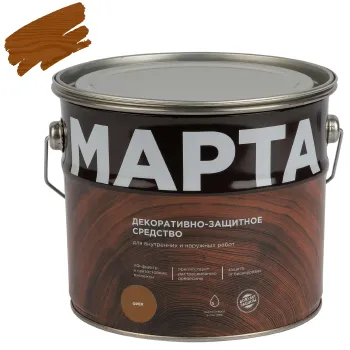 Изображение товара Декоративно-защитное средство для дерева Марта орех 2,7л алкидный глянцевый Изображение товара Декоративно-защитное средство для дерева Марта орех 2,7л алкидный глянцевый