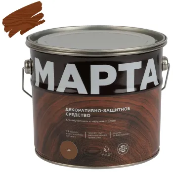 Изображение товара Декоративно-защитное средство для дерева Марта тик 2,7 л алкидная пропитка Изображение товара Декоративно-защитное средство для дерева Марта тик 2,7 л алкидная пропитка