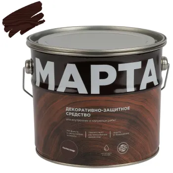 Изображение товара Декоративно-защитное средство для дерева Марта палисандр 2,7л полуглянцевое Изображение товара Декоративно-защитное средство для дерева Марта палисандр 2,7л полуглянцевое